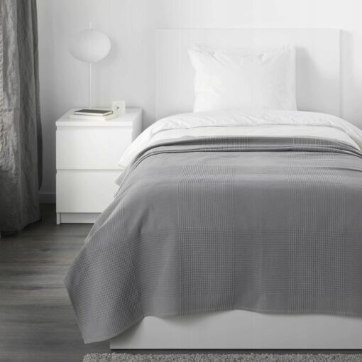 IKEA INDIRA NARZUTA NA ŁÓŻKO SZARA KOC 150x250 - obrazek 3