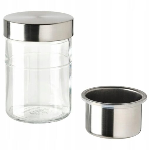 IKEA DAGKLAR SŁOIK Z WKŁADEM SZKŁO BEZB. / STAL NIERDZ. 0.4 L - obrazek 2