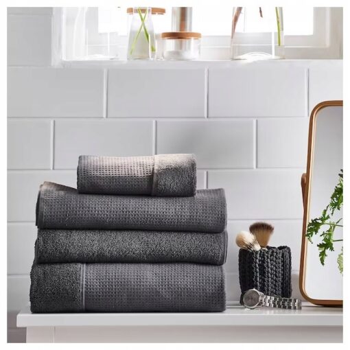 IKEA SALVIKEN RĘCZNIK KĄPIELOWY ANTRACYT 100X150CM - obrazek 5