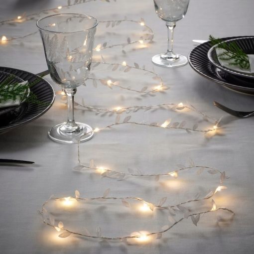 IKEA STRALA ŁAŃCUCH ŚWIETLNY LED - BIAŁE LIŚCIE - obrazek 2