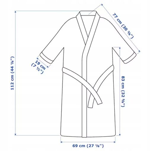 IKEA ROCKAN SZLAFROK SZARY ROZMIAR L/XL - obrazek 6