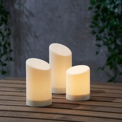 IKEA ADELLOVSKOG ŚWIECA BRYŁOWA LED BIAŁY 3 SZT. - obrazek 2