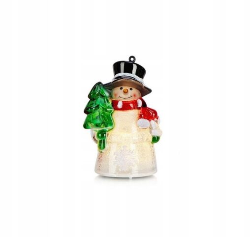 FIGURKA LED BAŁWAN Z CHOINKĄ ŚWIECĄCY 5.5 x 10 CM