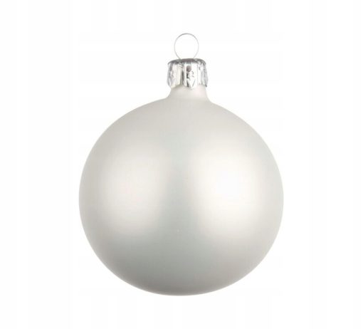 BOMBKI CHOINKOWE GŁADKIE BIAŁE 7 CM - ZESTAW 6 SZT - obrazek 2