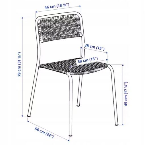 IKEA VIHOLMEN KRZESŁO OGRODOWE SZARY - obrazek 8