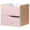 IKEA KALLAX WKŁAD Z 2 SZUFLADAMI RÓŻ/BRĄZ 33x33 CM