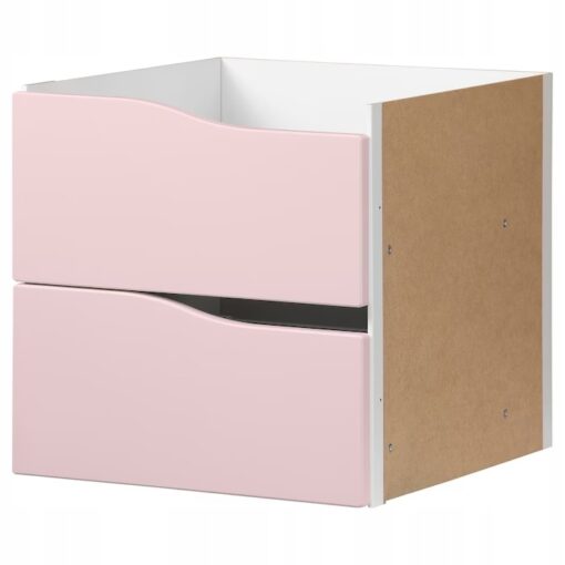 IKEA KALLAX WKŁAD Z 2 SZUFLADAMI RÓŻ/BRĄZ 33x33 CM