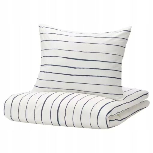 IKEA PAGODTRAD KOMPLET POŚCIELI BIAŁY / GRANATOWY
