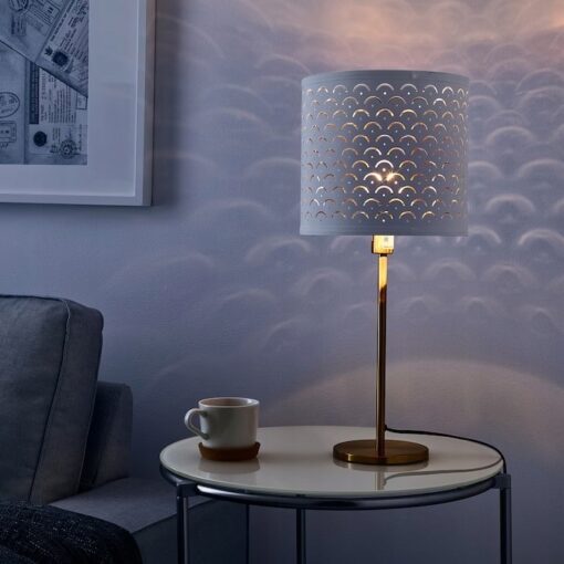 IKEA NYMO KLOSZ LAMPY BIAŁY/MOSIĄDZ 24CM - obrazek 4