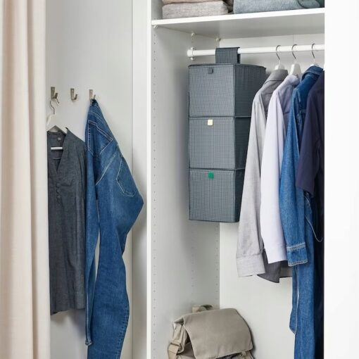 IKEA PLUGGLAND POJEMNIK WISZĄCY 3 CZĘŚCI KRATKA - obrazek 4