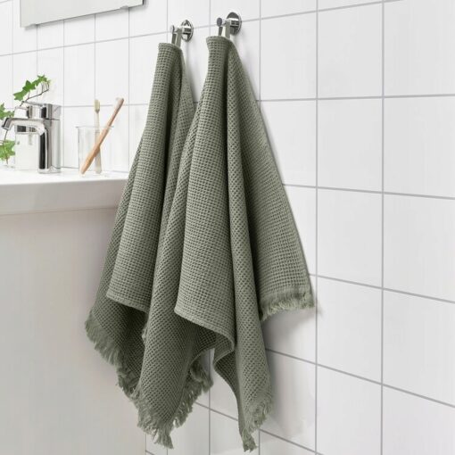 IKEA VALLASAN RĘCZNIK DO RĄK JASNY ZIELONY 50x100 - obrazek 3