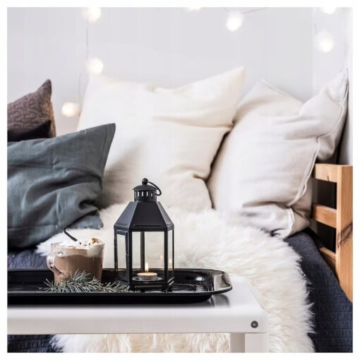 IKEA KRINGSYNT LATARENKA NA TEALIGHT CZARNA 21 CM - obrazek 2