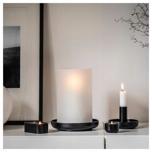 IKEA HEDERVARD LATARENKA SZKLANA / CZARNA 22 CM - obrazek 6