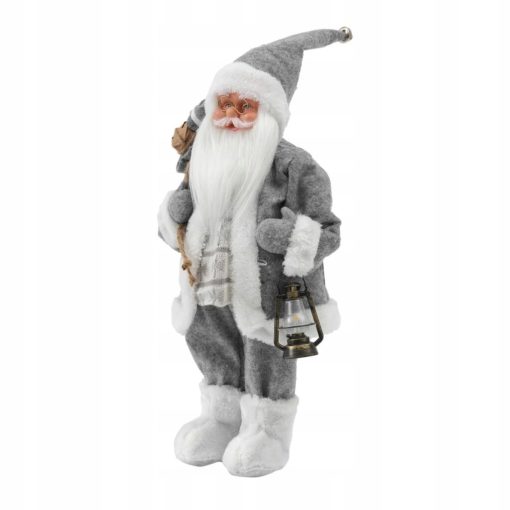 ŚWIĘTY MIKOŁAJ SZARY - FIGURKA DEKORACYJNA 46 CM
