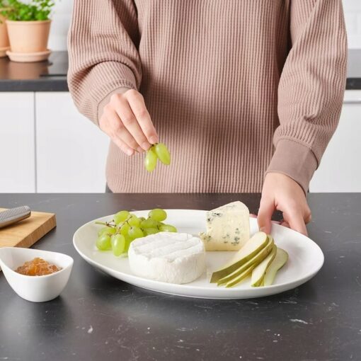IKEA FROJDEFULL TALERZ PORCELANOWY BIAŁY 34x26 CM - obrazek 2