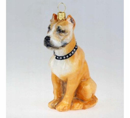 BOMBKA FORMOWANA SZKLANA PIES AMSTAFF JASNY 8 CM