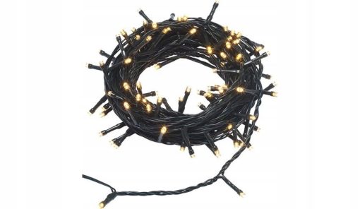 LAMPKI LED 100 CIEPŁY BIAŁY ZASILACZ WEW. ZEWNĄTRZ