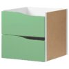 IKEA KALLAX WKŁAD Z 2 SZUFLADAMI ZIELONY 33x33 CM
