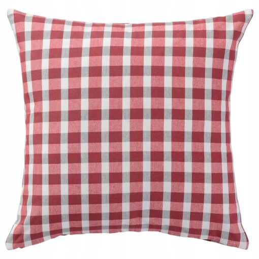 IKEA CROSSBANA POSZEWKA PODUSZKI W KRATKĘ CZERWONĄ - obrazek 2