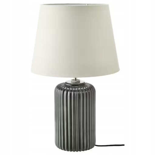 IKEA SNOBYAR LAMPA STOŁOWA SZARY/TURKUS 52CM