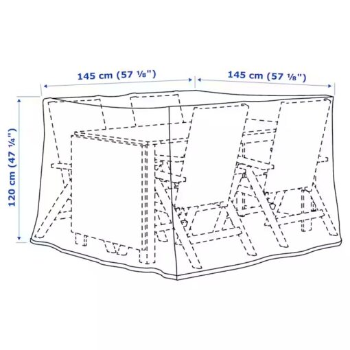 IKEA TOSTERO POKROWIEC NA MEBLE CZARNY 145X145CM - obrazek 8