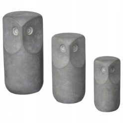 IKEA TONAD KOMPLET OZDÓB SOWY SZARE 3 SZTUKI