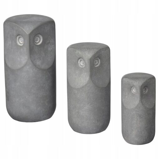 IKEA TONAD KOMPLET OZDÓB SOWY SZARE 3 SZTUKI