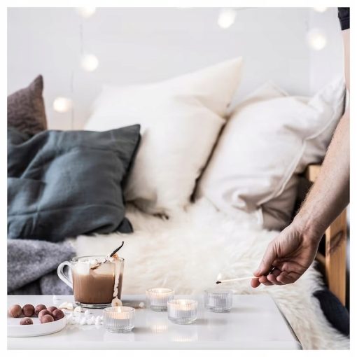 IKEA GLASBJORK ŚWIECA DREWNO CEDROWE WANILIA 30szt - obrazek 3