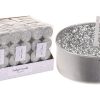 ŚWIECZKI TEALIGHT SREBRNE BROKAT PODGRZEWACZE 8SZT
