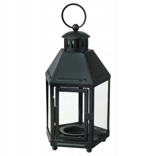 IKEA KRINGSYNT LATARENKA NA TEALIGHT CZARNA 21 CM
