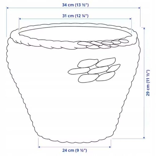 IKEA DRUVFLADER OSŁONKA DONICZKI NATURALNA 24 CM - obrazek 4