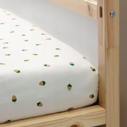 IKEA BRUMMIG PRZEŚCIERADŁO Z GUMKĄ ŻOŁĘDZIE 90x200 - obrazek 3