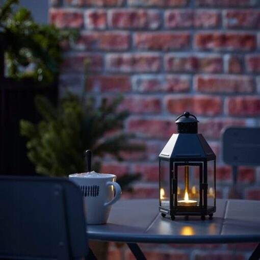 IKEA KRINGSYNT LATARENKA NA TEALIGHT CZARNA 21 CM - obrazek 4