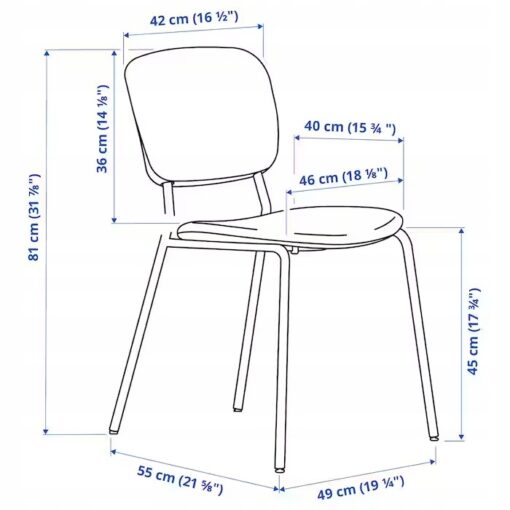 IKEA KARLJAN KRZESŁO DO JADALNI TURKUSOWY - obrazek 9