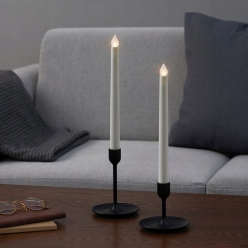 IKEA ADELLOVSKOG ŚWIECA LED BIAŁA - DO WEWNĄTRZ - 28 CM - 2 SZT. - obrazek 2