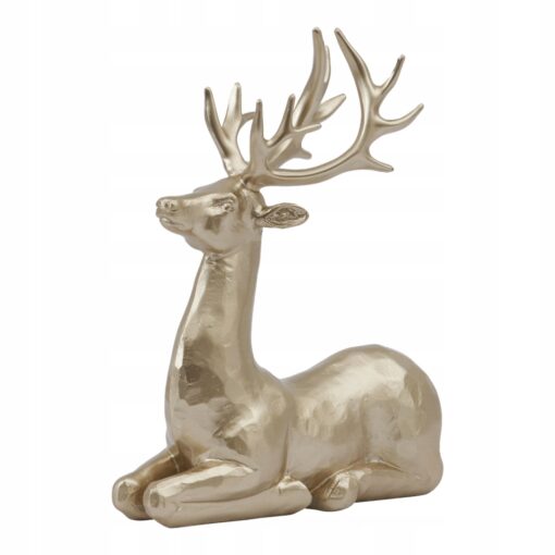 LEŻĄCY JELEŃ - FIGURKA BOŻONARODZENIOWA - W KOLORZE SZAMPANA 20 CM