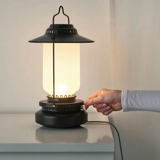 IKEA STORHAGA LAMPA STOŁOWA LED - LATARENKA CZARNA ZEWNĘTRZNA 35 CM - obrazek 3