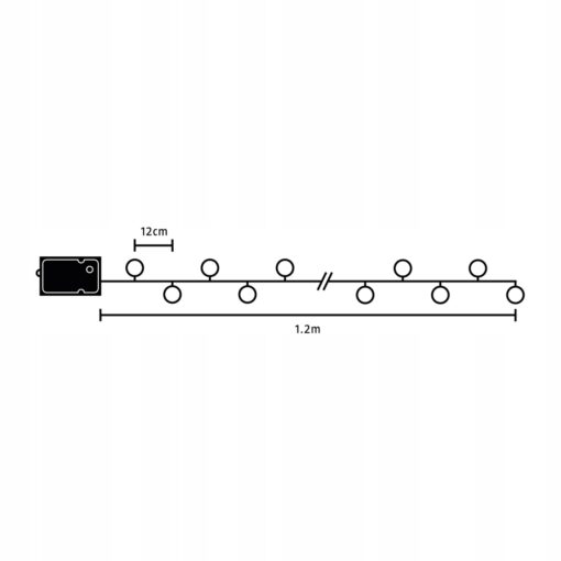ŁAŃCUCH ŚWIETLNY LED NA BATERIE - 10 METALOWYCH KUL - IP20 - 120 CM - obrazek 3
