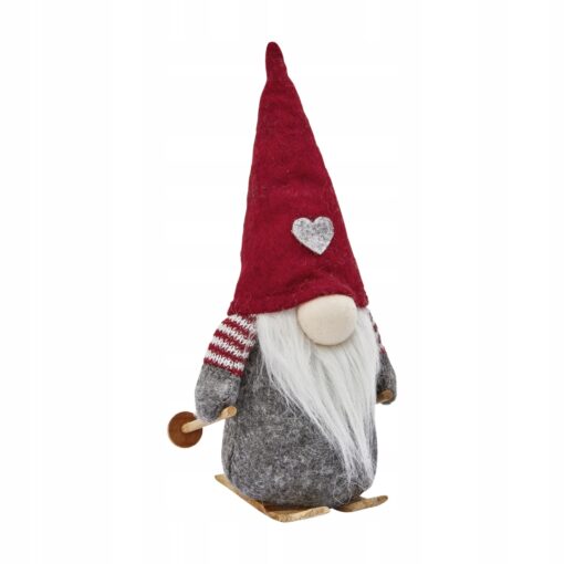 ŚWIĘTY MIKOŁAJ NA NARTACH - FIGURKA BOŻONARODZENIOWA Z FILCU - 24 CM