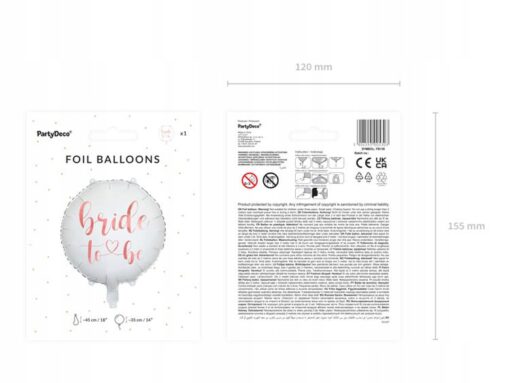 Balon okrągły biały Bride to be dekoracja wieczór panieński rose gold - obrazek 3