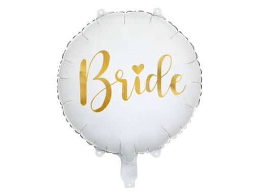 Balon foliowy Bride biały złoty napis wieczór panieński dekoracja