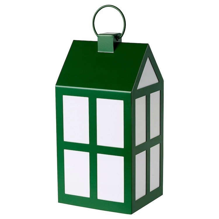 IKEA STRALA LAMPA STOŁOWA DEKORACYJNA LED - DOMEK NA BATERIE ZIELONY