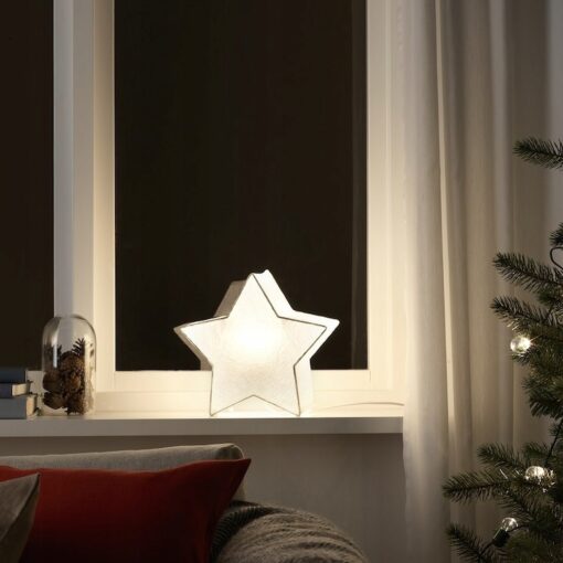 IKEA STRALA Lampa stołowa kształt gwiazdy - biała 25 cm - obrazek 2