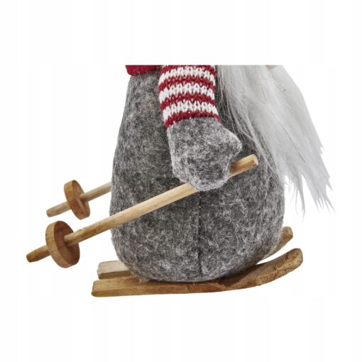 ŚWIĘTY MIKOŁAJ NA NARTACH - FIGURKA BOŻONARODZENIOWA Z FILCU - 24 CM - obrazek 3