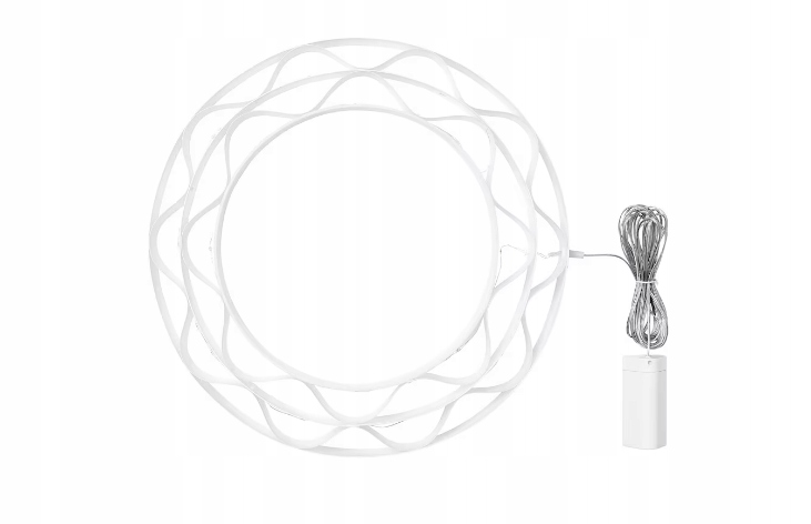 IKEA STRALA LAMPA WISZĄCA LED NA BATERIE - W KSZTAŁCIE PIERŚCIENIA - BIAŁA