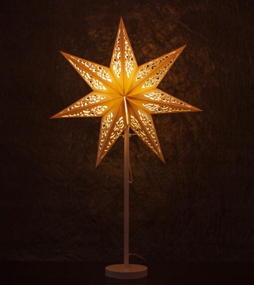 GWIAZDA ADWENTOWA LAMPA STOŁOWA BIAŁA KORONKA 45cm - obrazek 3