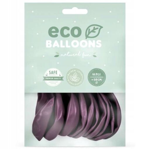 Balony ECO metalizowane 30 cm bordo 10 szt lateksowe dekoracja niebieskie - obrazek 2