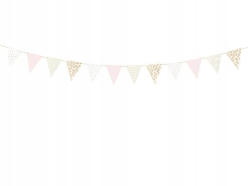 BANER GIRLANDA FLAGI JASNY KOLOR RÓŻ OZDOBA WESELE BABY SHOWER URODZINY - obrazek 5