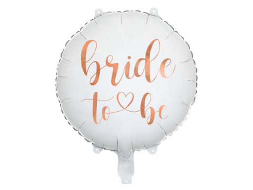 Balon okrągły biały Bride to be dekoracja wieczór panieński rose gold