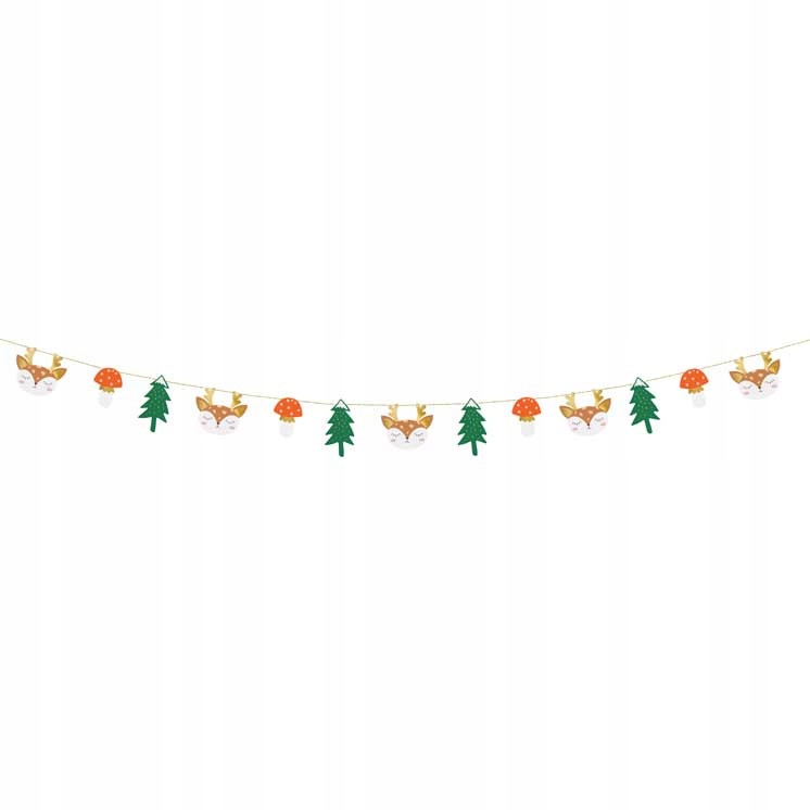 Girlanda ŚWIĄTECZNA zimowa dzieci urodziny dziewczynka magiczny las roczek - obrazek 3